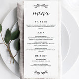 Minimalist menu cards printable  by LittleSizzle