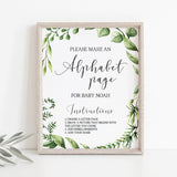 Editable baby shower games ABC book template by LittleSizzle