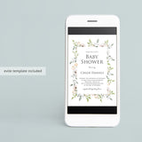 Watercolor floral baby shower invitation with blush frame by LittleSizzle