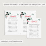 Greenery Merry Christmas Game for Family Printable
