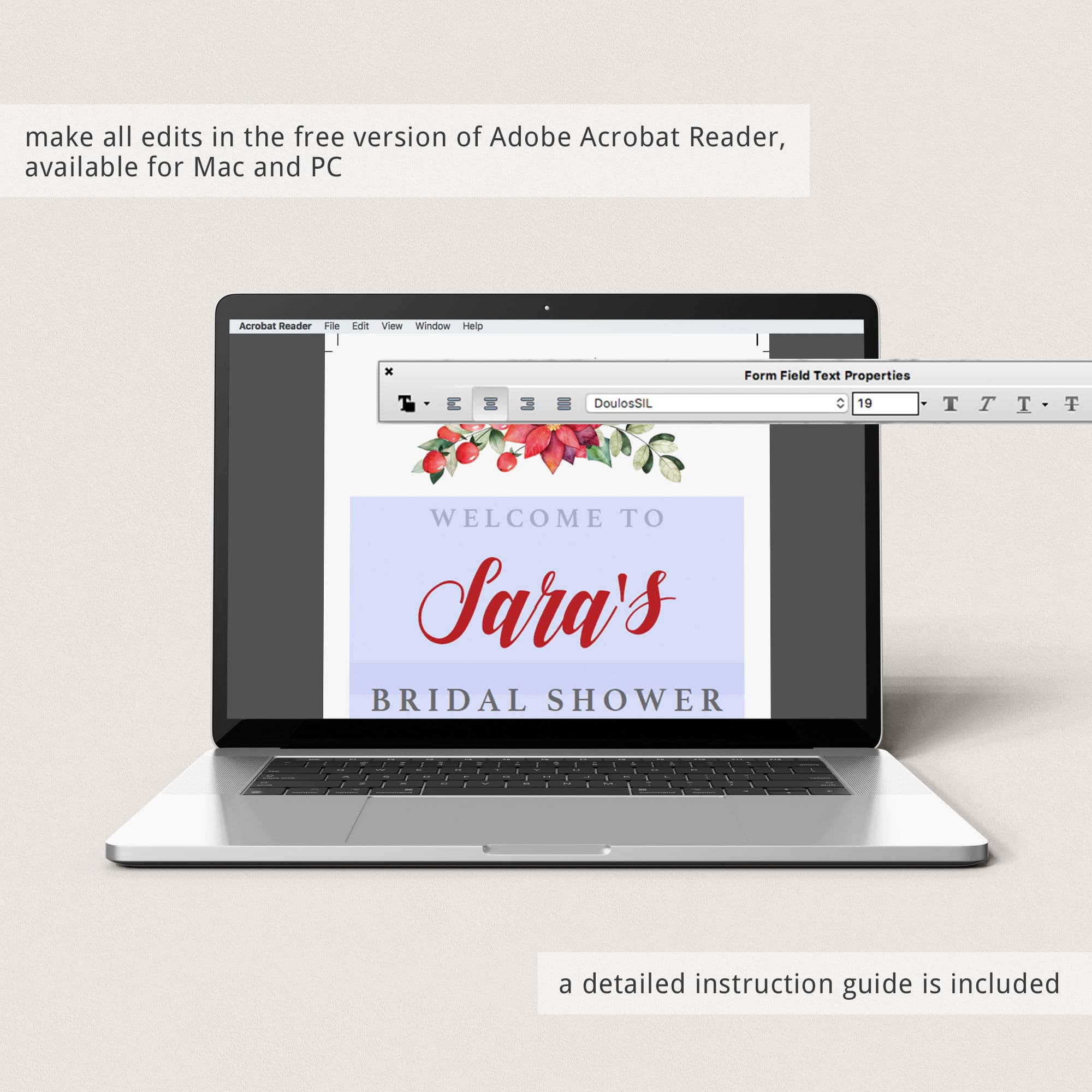 Christmas Wedding Shower Welcome Sign Template by LittleSizzle