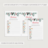 Greenery Christmas Emojis Game Printable