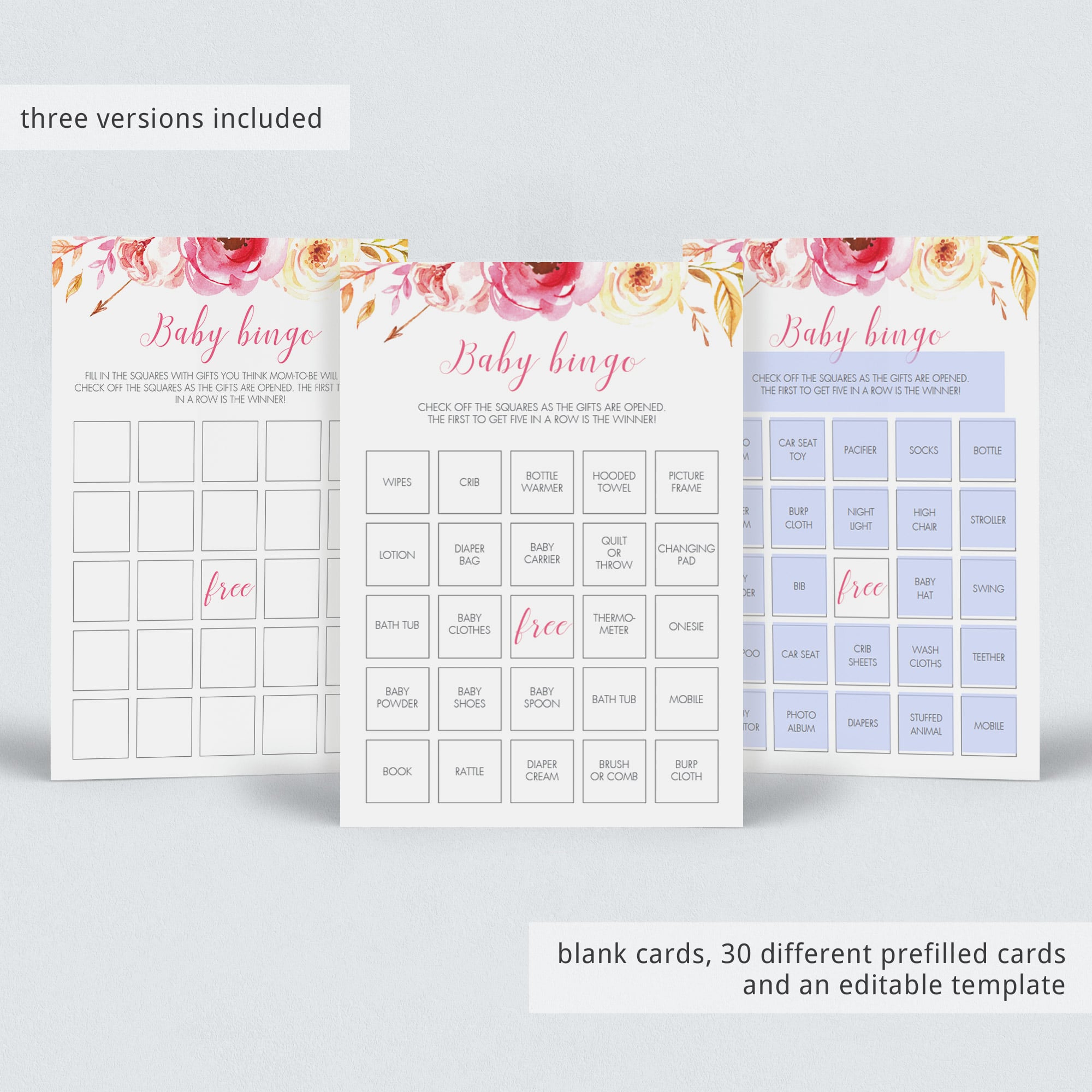 Printable baby bingo cards fall themed by LittleSizzle
