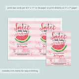 Summer Baby Shower Invitation Set Watercolor Melon