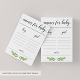 Baby name suggestion cards gender reveal party by LittleSizzle