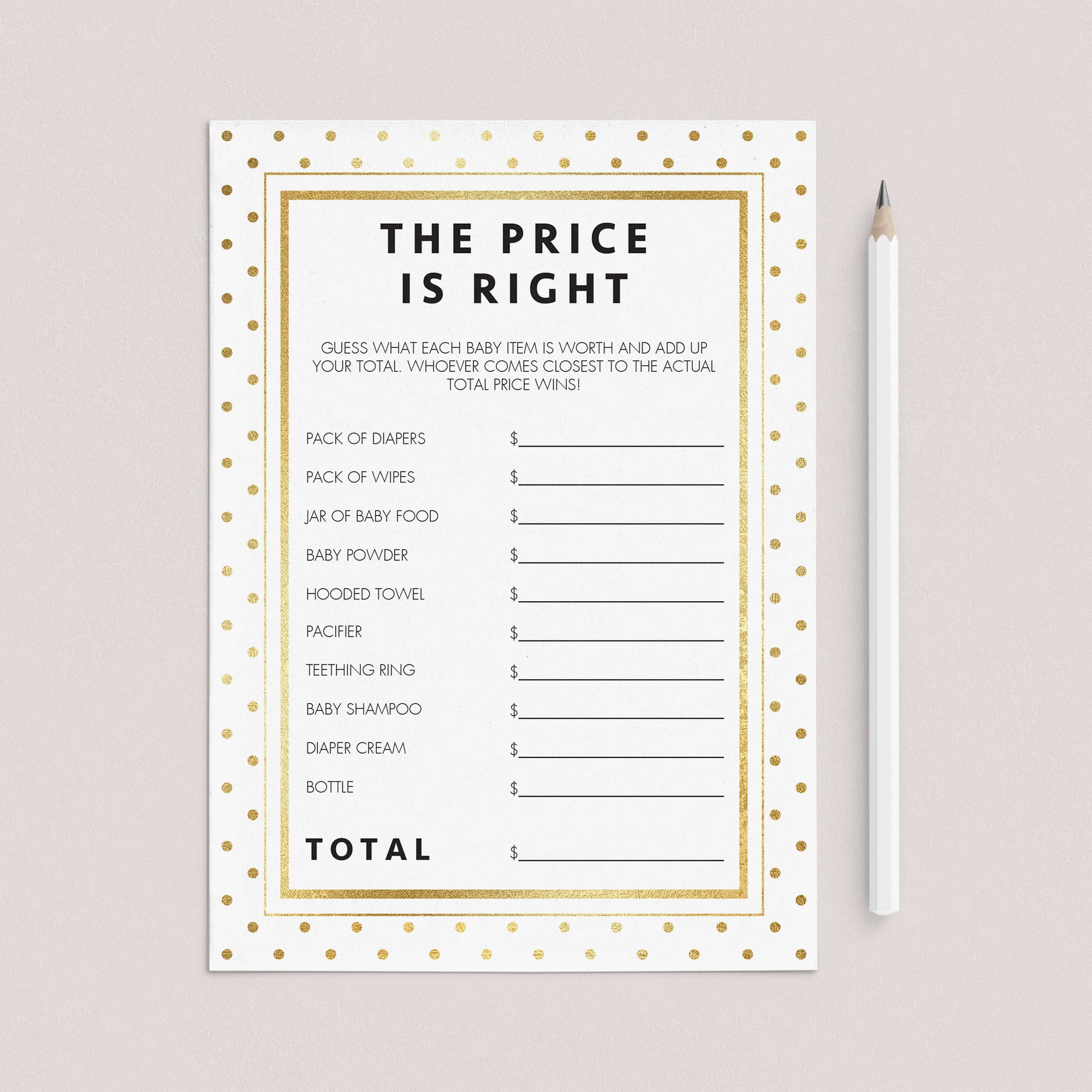 Polka dot printable baby party activities by LittleSizzle