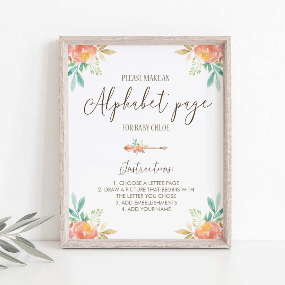 DIY ABC book baby shower sign by LittleSizzle