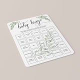 Complete Baby Bingo Game Set with Green Foliage