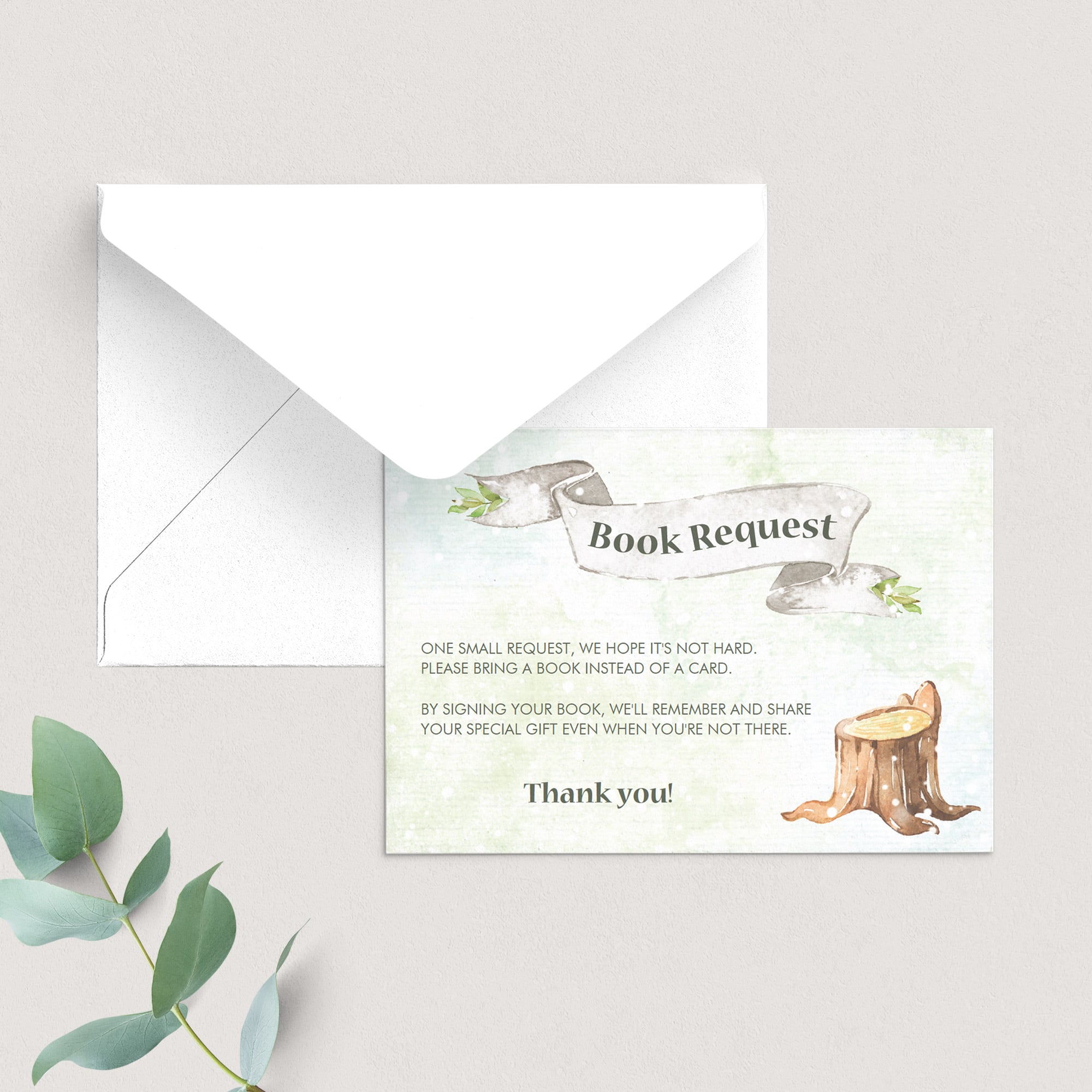 Winter woodland baby bring a book cards printables by LittleSizzle