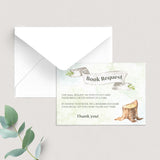 Winter woodland baby bring a book cards printables by LittleSizzle