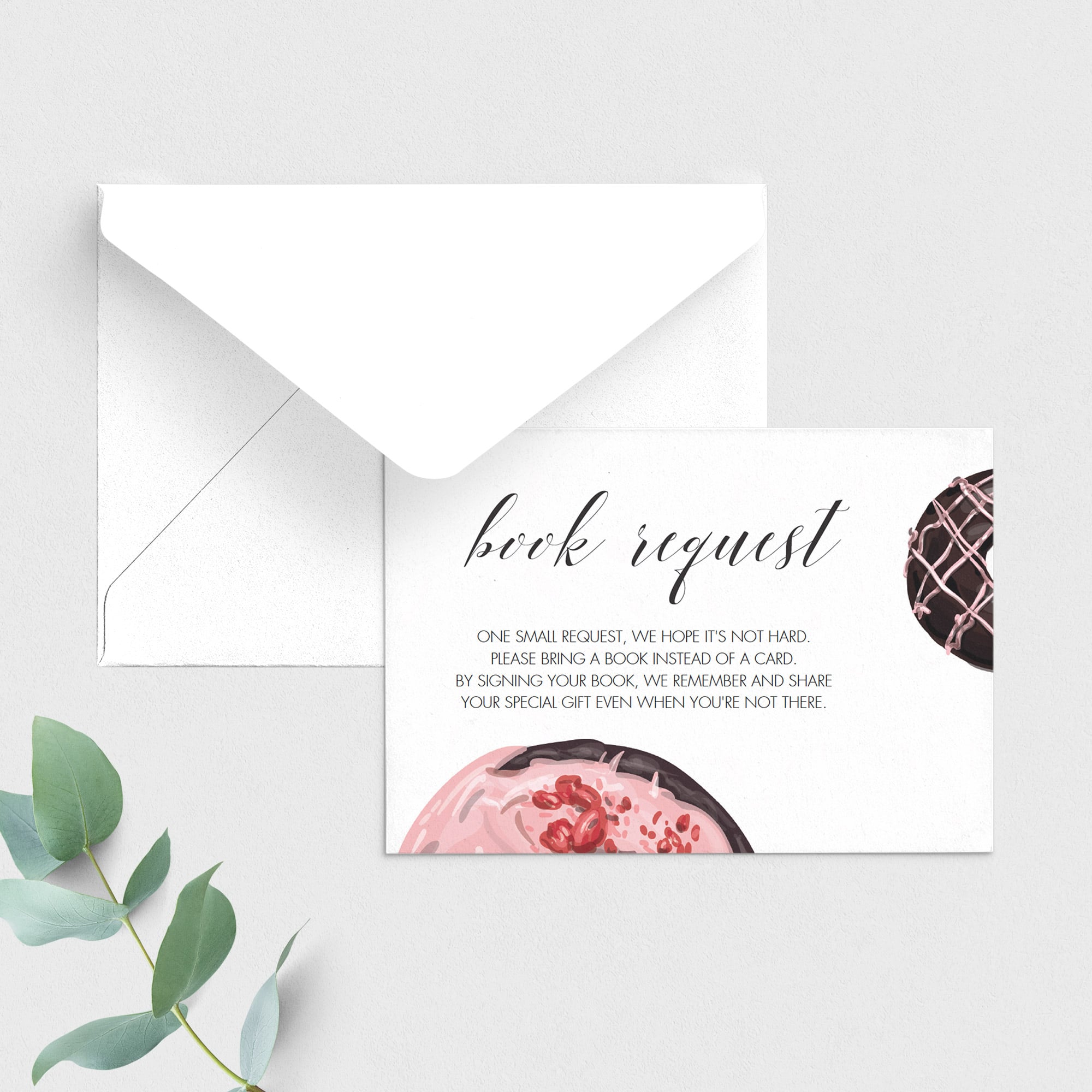 Instant download donut party bring a book cards printable by LittleSizzle