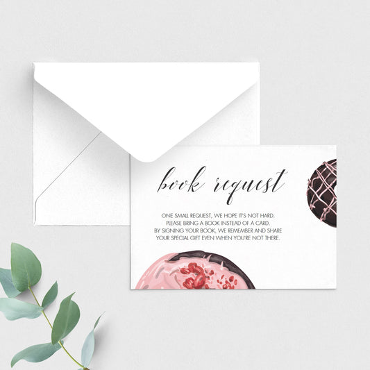 Instant download donut party bring a book cards printable by LittleSizzle
