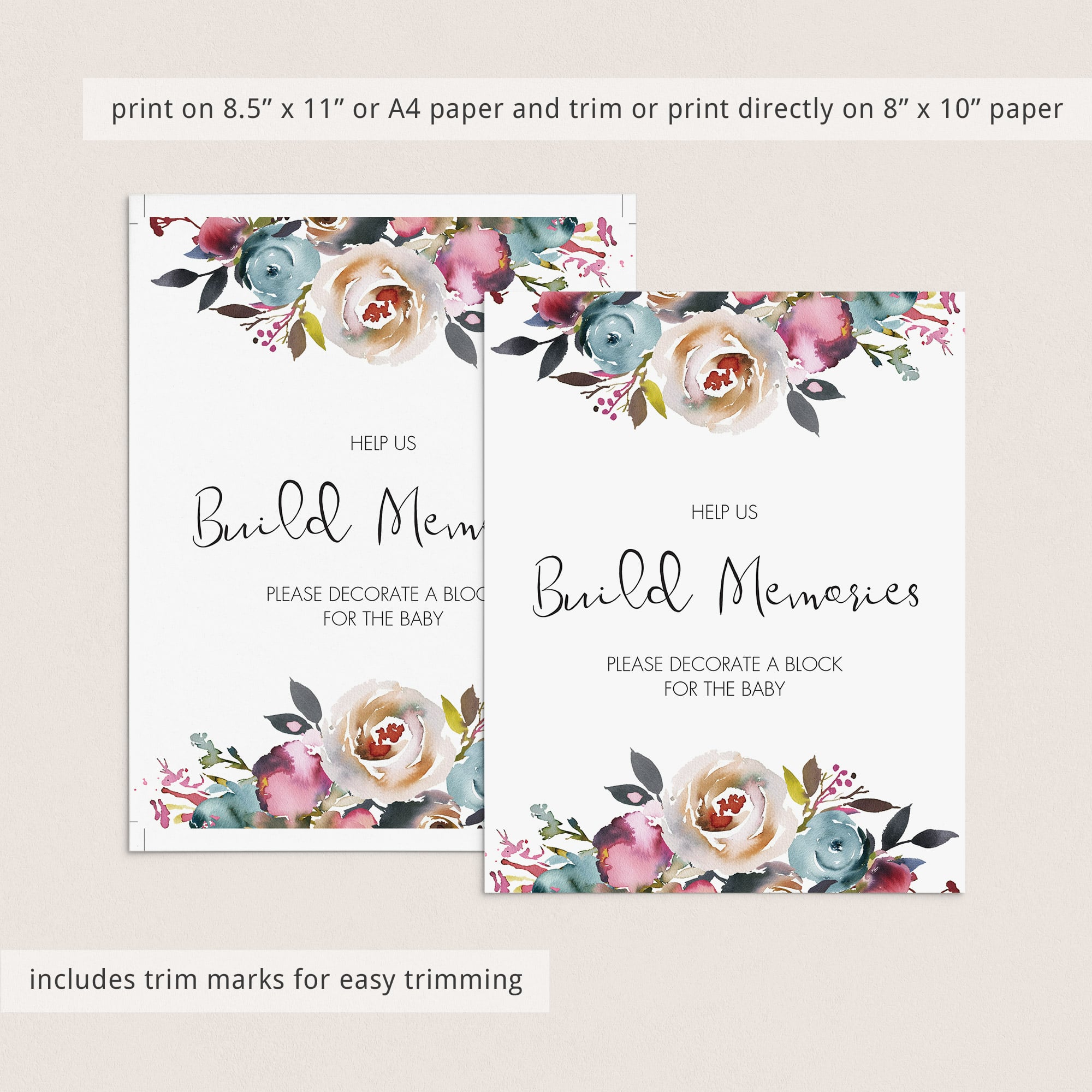 DIY baby shower decorations boho floral theme by LittleSizzle