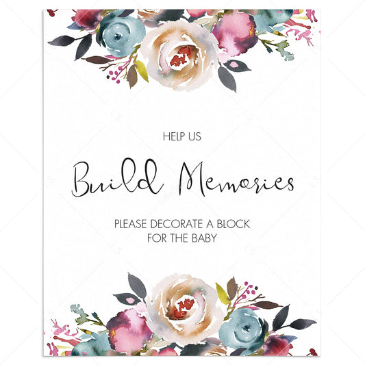 Build memories baby shower game decorate a block by LittleSizzle