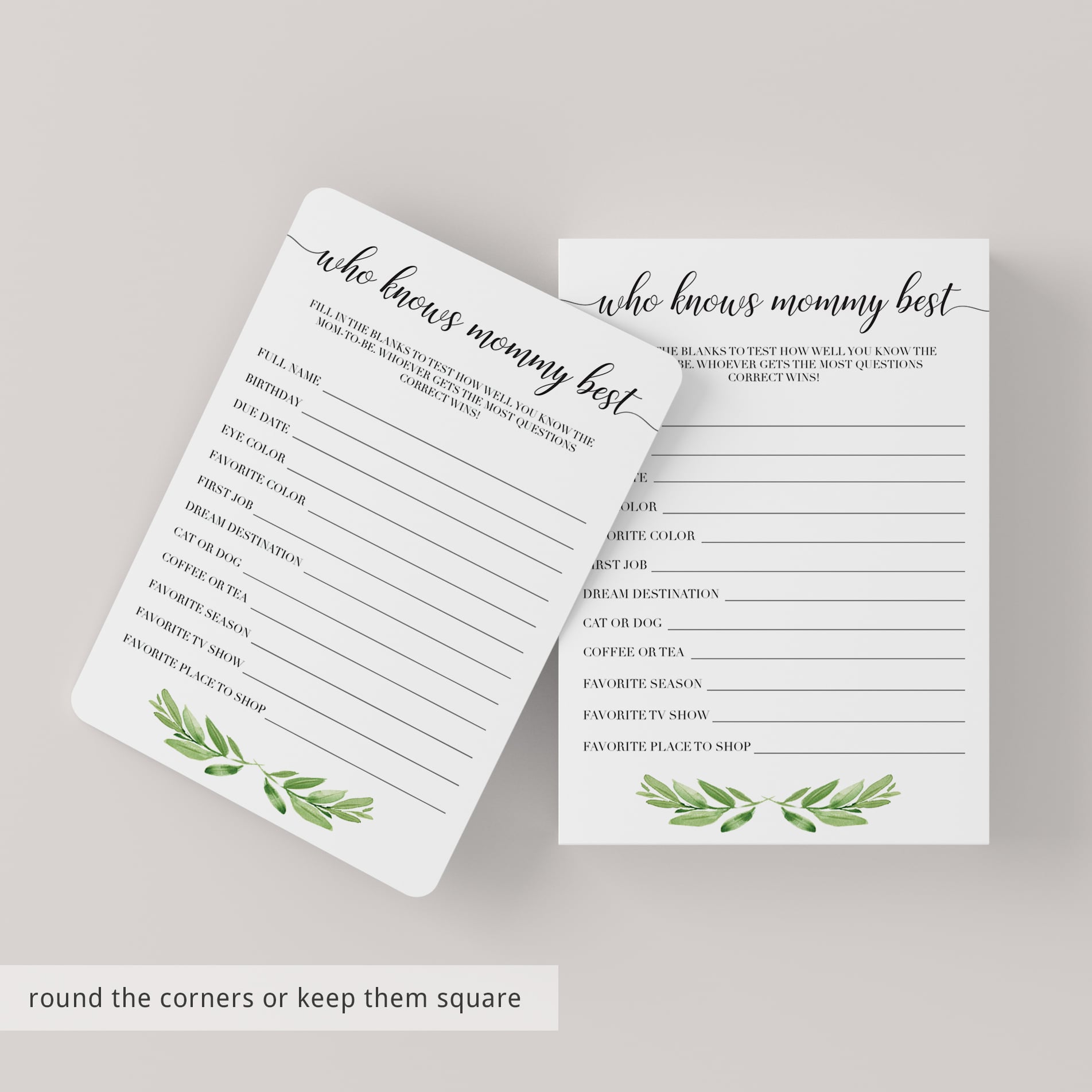 Gender neutral printable baby shower games who knows mommy best by LittleSizzle