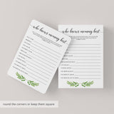 Watercolor leaves baby shower games by LittleSizzle