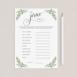 Greenery Baby Shower Games Package with 8 Popular Games