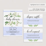 Green Baby Shower Invitation Set Templates