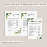 Eucalyptus Party Games Bundle For Women Printable