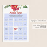 Prefilled Bingo Cards for Winter Bridal Shower