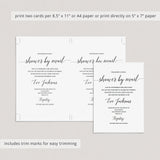 Calligraphy Shower by Mail Invitation Editable Template