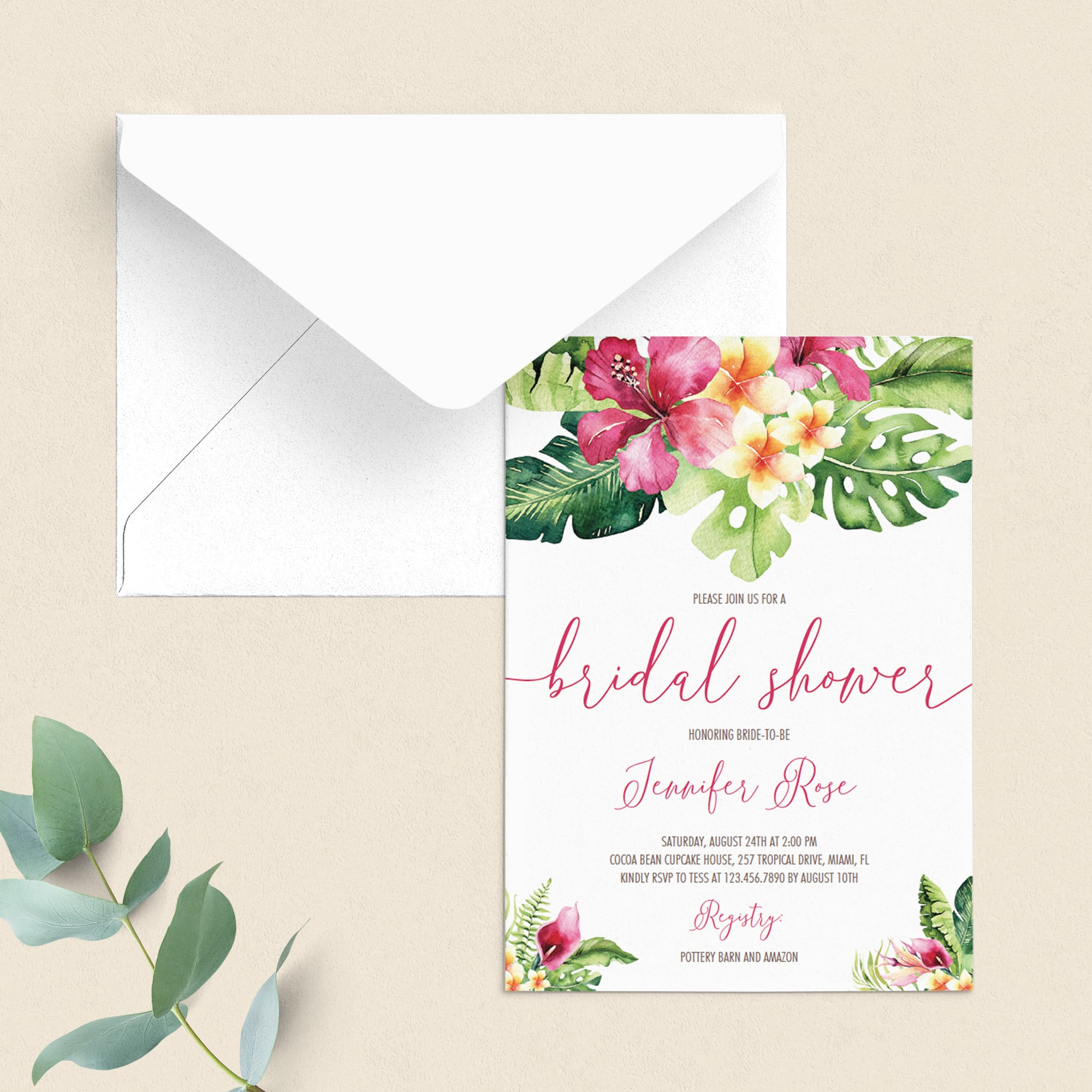 Summer Bridal Shower Invitation Template by LittleSizzle
