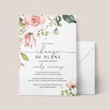 Floral Baby Shower Change of Plans Card Template