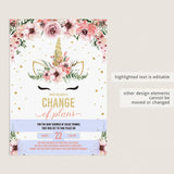 Digital postponed template for girl baby shower by LittleSizzle