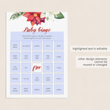 Christmas Bingo Cards for Baby Shower