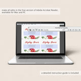 Display Shower Insert Card with Red and White Flowers