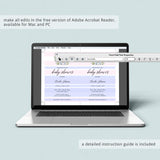 Editable elephant baby shower invitation set for girls by LittleSizzle