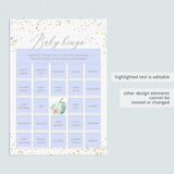 Pumpkin Baby Shower Bingo Cards Prefilled, Blank and Template