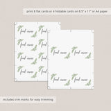 Green Leaf Food Card Template Instant Download