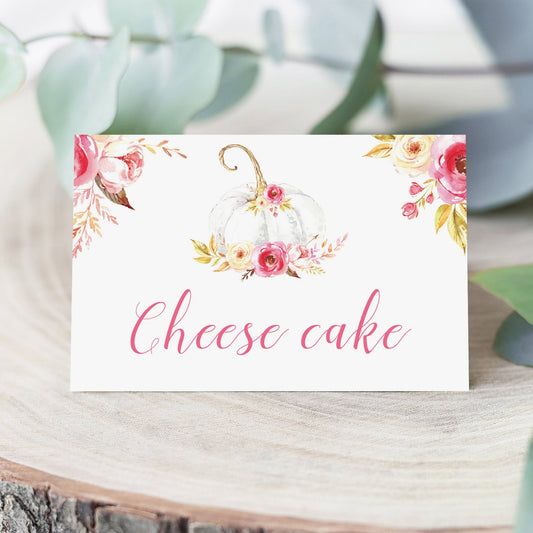 DIY food tent cards template fall themed by LittleSizzle