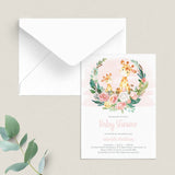 Watercolor giraffe baby shower invitation for girl by LittleSizzle