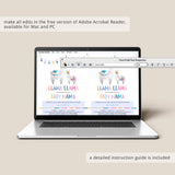 Llama mama llama baby shower invitation editable template by LittleSizzle