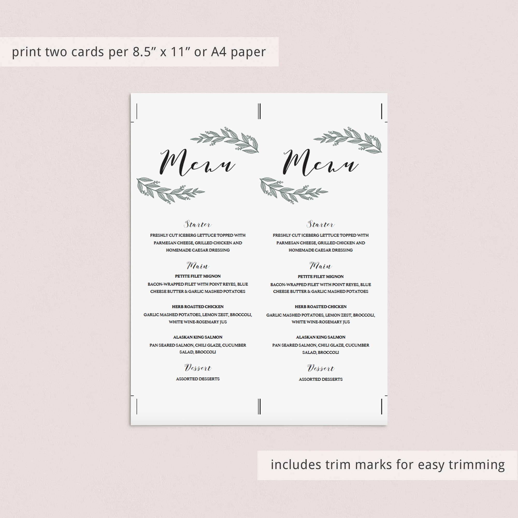 Make your own menu cards for dinner party by LittleSizzle