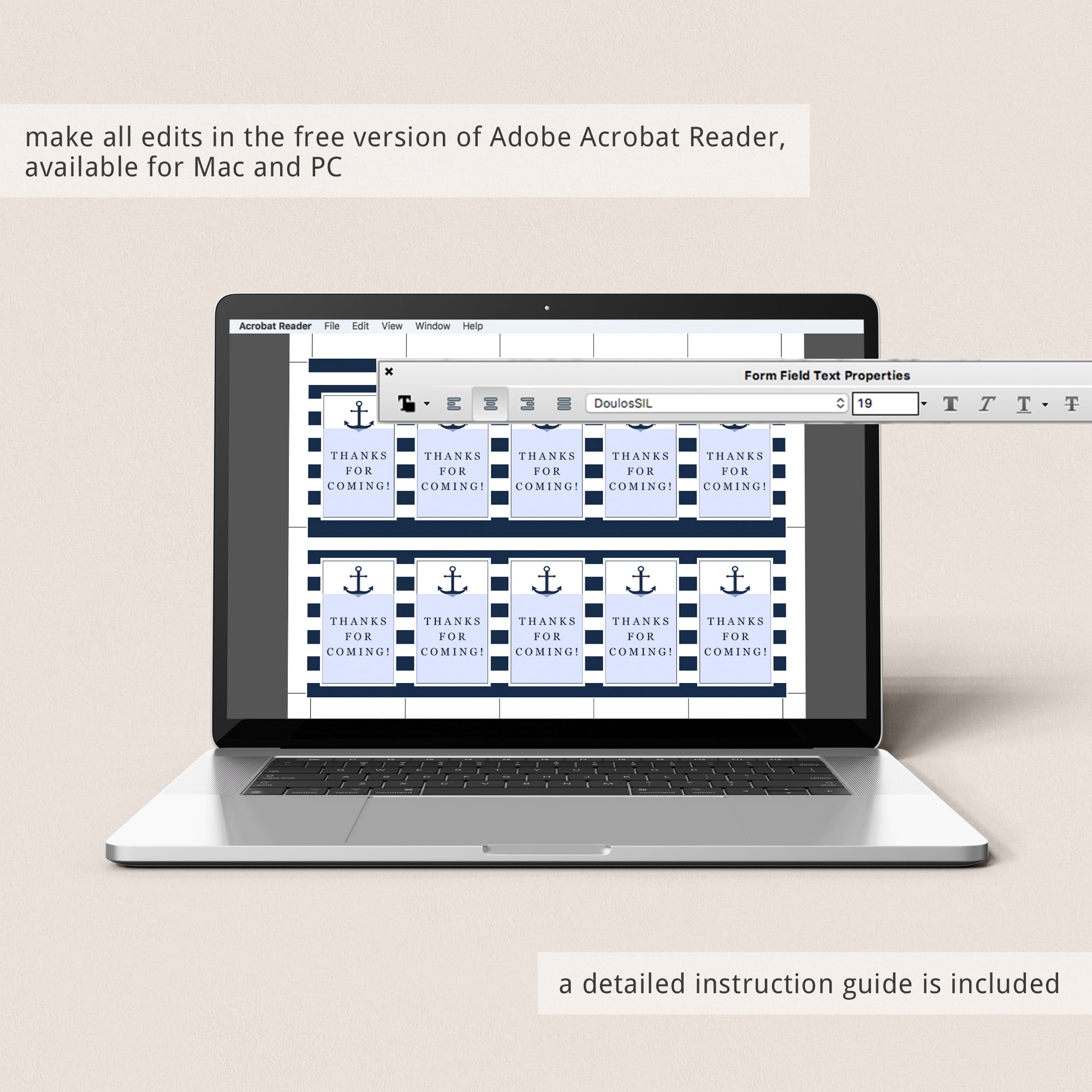 Nautical favor tags editable pdf by LittleSizzle