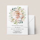 First birthday invitation template with photo by LittleSizzle