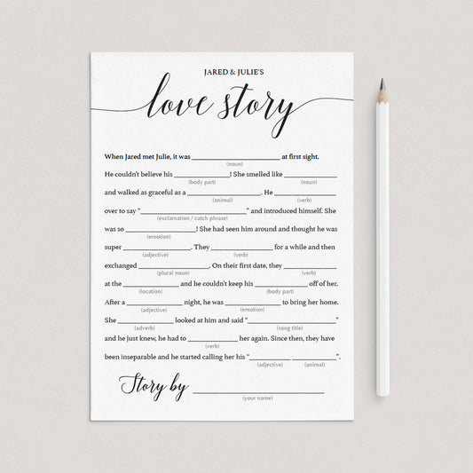 Bridal shower game template fill in the blanks by LittleSizzle