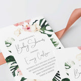Botanical Baby Shower Invitation and Inserts