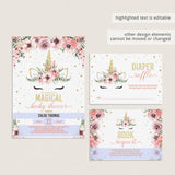 Unicorn Baby Shower Party Package Printable