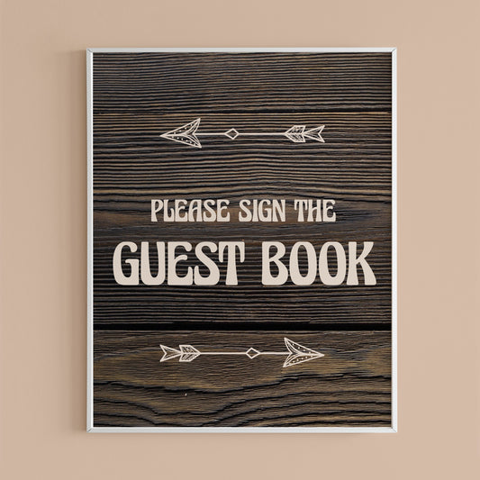 Woodland baby shower guest book table sign printable by LittleSizzle