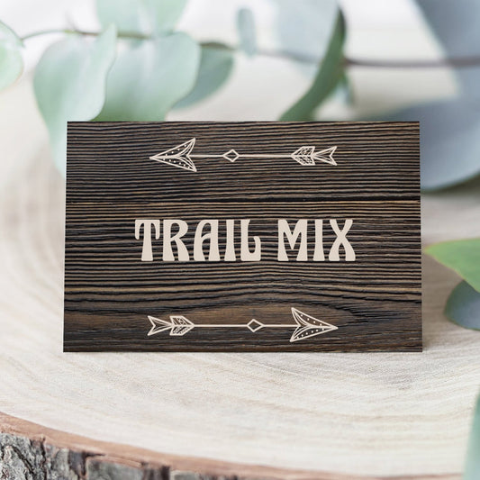 Rustic food tent cards editable PDF template by LittleSizzle