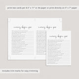 Minimalist Baby Shower Games Pack Download