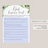 Botanical Baby Shower Game Dad Knows Best Printable