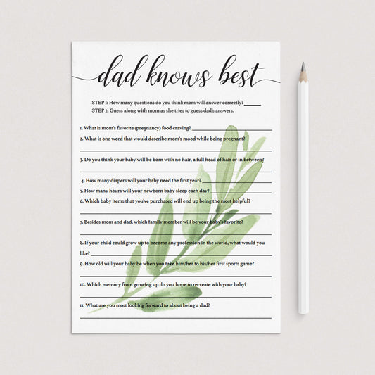 Baby shower dad games instant download by LittleSizzle