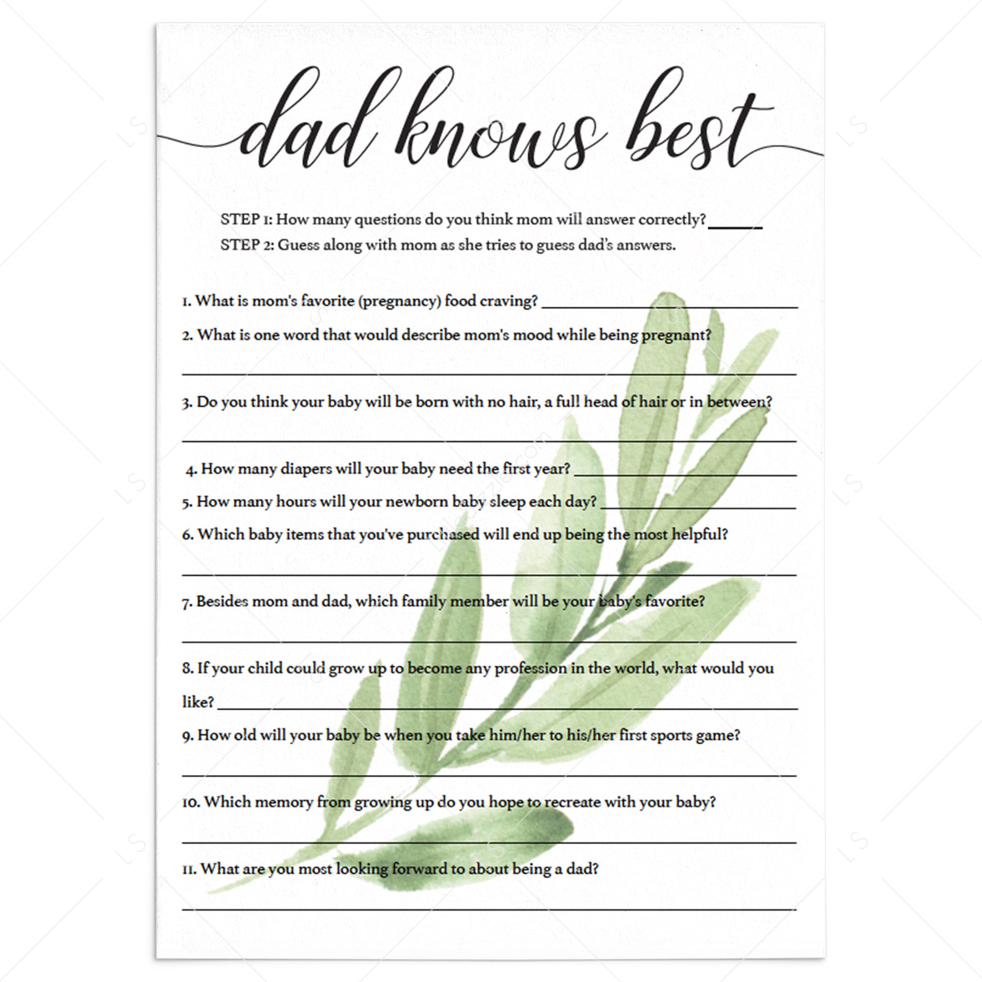 Funny coed baby shower games printable by LittleSizzle