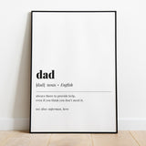 Dad Definition Print Digital Download