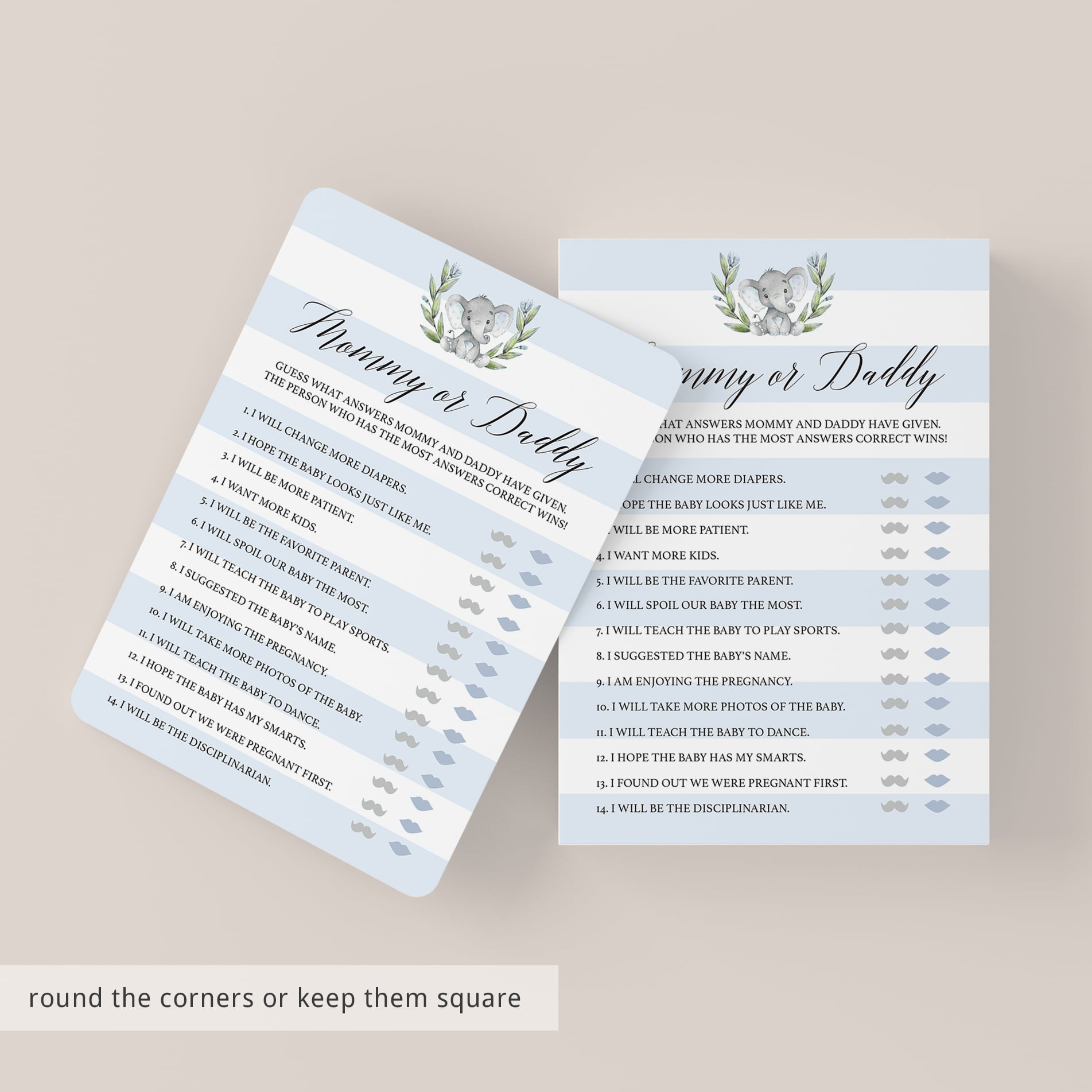 Instant download boy baby shower game guess who said what by LittleSizzle